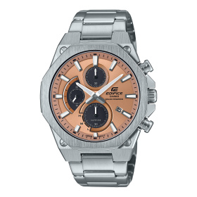 Montre Casio Edifice EFS-S570 Chronographe Solaire 44 mm Cadran Saumon Bracelet Acier