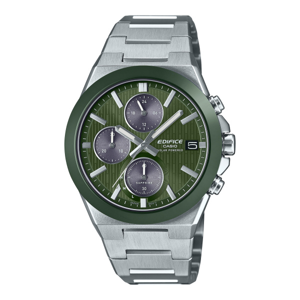 Montre Casio Edifice EFS-S650 Chronographe Solaire 40,9 mm Lunette Céramique Cadran Vert