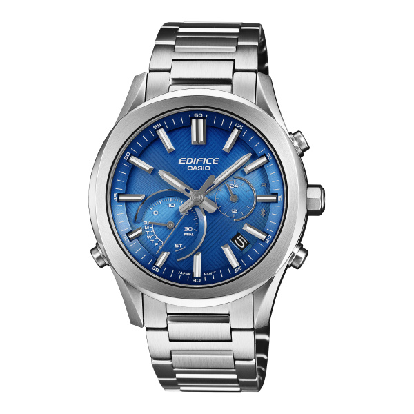 Montre Casio Edifice EQB-1300 Chronographe Solaire Bluetooth 39,5 mm Cadran Bleu Bracelet Acier