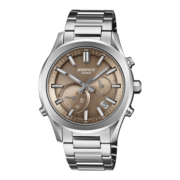 Montre Casio Edifice EQB-1300 Chronographe Solaire Bluetooth 39,5 mm Cadran Brun Bracelet Acier