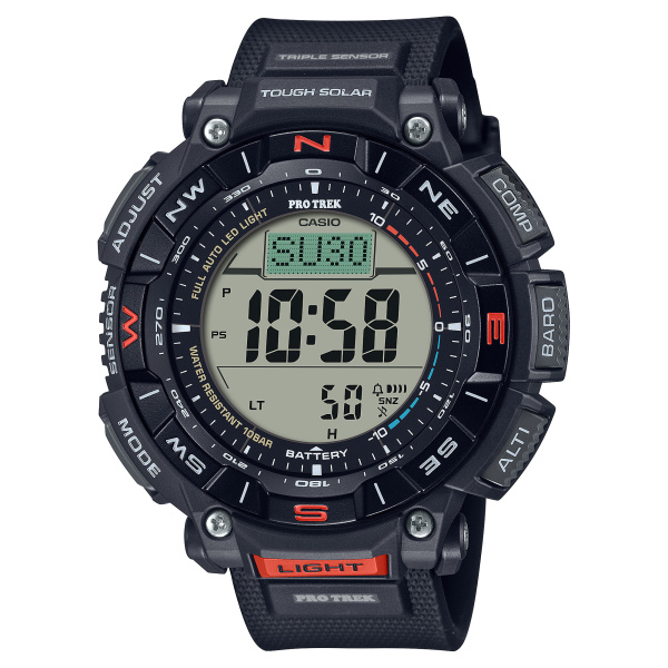 Montre Casio Pro Trek PRG-340 Solaire Triple Capteur Résine Bio Noire