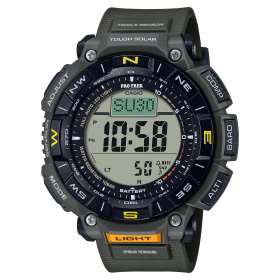 Montre Casio Pro Trek PRG-340 Solaire Triple Capteur Résine Bio Bracelet Kaki