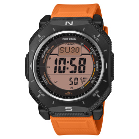 Montre Casio Pro Trek PRG-69 Solaire Triple Capteur Boîtier Octogonal Bracelet Orange