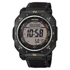 Montre Casio Pro Trek PRG-69 Solaire Triple Capteur Bracelet Textile Recyclé Noir