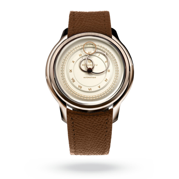 Montre Beaubleu La Pièce n°1 Champagne 39 mm Automatique Bracelet Cuir Cognac Grainé Édition Limitée