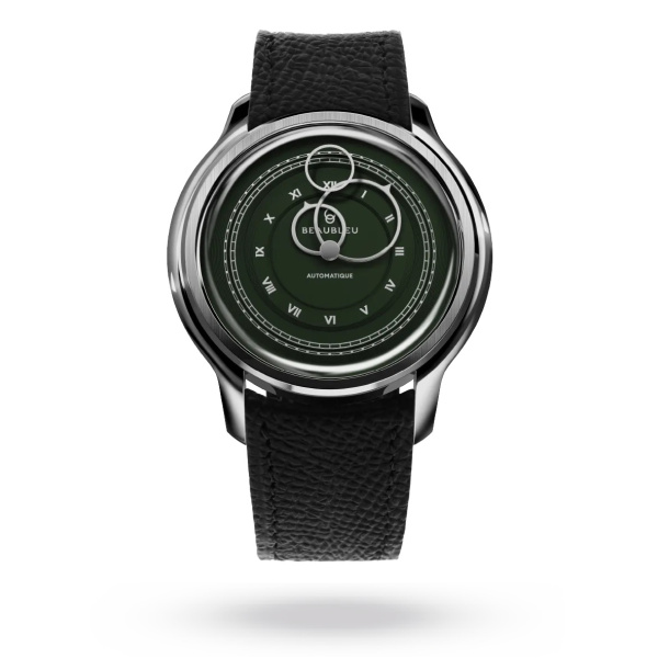 Montre Beaubleu La Pièce n°1 Vert Olive 39 mm Automatique Bracelet Cuir Noir Grainé Édition Limitée