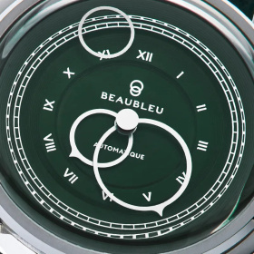 Montre Beaubleu La Pièce n°1 Vert Olive 39 mm Automatique Bracelet Cuir Noir Grainé Édition Limitée