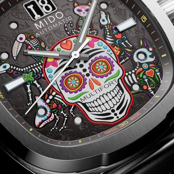 Montre Mido Multifort TV Big Date Alebrijes Édition Spéciale 39,2 x 40 mm Automatique Bracelet Acier