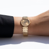 Montre Herbelin Epsilon 28 mm Quartz Cadran Champagne Lunette 68 Diamants PVD Or Jaune