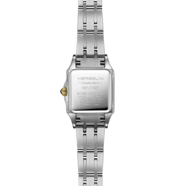 Montre Herbelin Luna Mini 20 mm Quartz Lunette Sertie 54 Diamants Bicolore