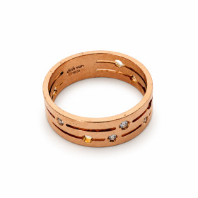 Bague Occasion Dinh Van Pulse Moyen Modèle Or Rose Diamants Taille 60