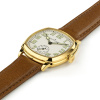 Montre Hamilton American Classic Cushion Mechanical 34 mm PVD Doré Cadran Beige Bracelet Cuir Brun