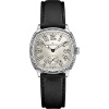 Montre Hamilton American Classic Cushion Mechanical 34 mm Boîtier Gravé Cadran Blanc Bracelet Cuir Noir