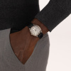 Montre Hamilton American Classic Cushion Mechanical 34 mm Boîtier Gravé Cadran Blanc Bracelet Cuir Noir