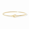 Bracelet Jonc Dinh Van Menottes Sculptées Demi-Pavé Or Jaune Diamants