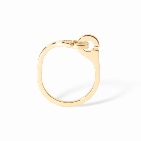 Bague Dinh Van Menottes Sculptées Demi-Pavée Or Jaune Diamants