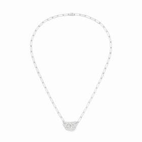 Collier Dinh Van Menottes Moyen Modèle Pavé Or Blanc Diamants