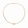 Collier Torque Dinh Van Menottes Sculptées Demi-Pavé Or Jaune Diamants