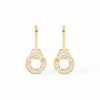 Boucles d'Oreilles Pendantes Dinh Van Menottes Pavées Or Jaune Diamants