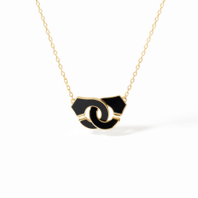 Collier Dinh Van Menottes Petit Modèle Or Jaune Onyx