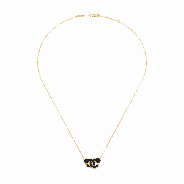 Collier Dinh Van Menottes Petit Modèle Or Jaune Onyx
