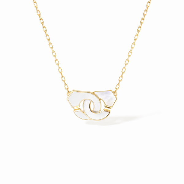 Collier Dinh Van Menottes Petit Modèle Or Jaune Nacre