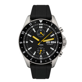 Montre Occasion Yema Navygraf Chrono 40mm Cadran Noir Bracelet Caoutchouc