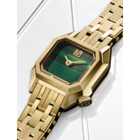 Montre MARCH LA.B Mini Mansart Malachite Bracelet Acier Doré