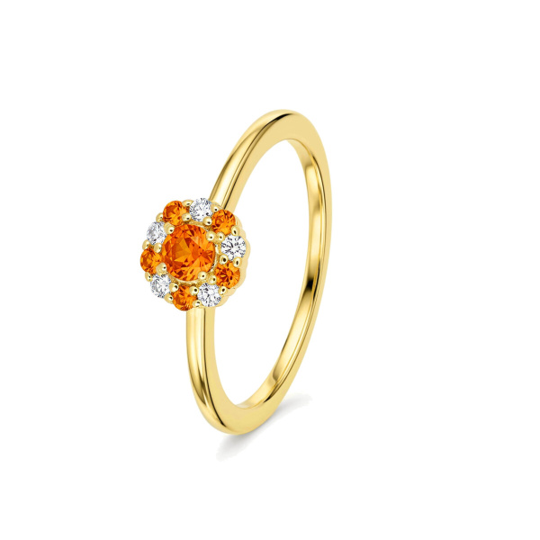 Bague One More Salina Saphir Orange et Diamants Or Jaune