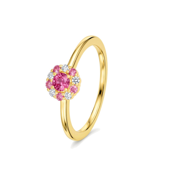 Bague One More Salina Saphir Rose et Diamants Or Jaune