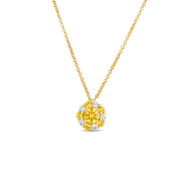 Collier One More Salina Saphir Jaune et Diamants Or Jaune
