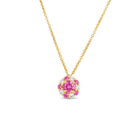 Collier One More Salina Saphir Rose et Diamants Or Jaune