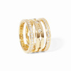 Bague Dinh Van Pulse Pavée 3 Rangs Or Jaune Diamants