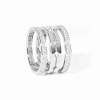 Bague Dinh Van Pulse Pavée 3 Rangs Or Blanc Diamants