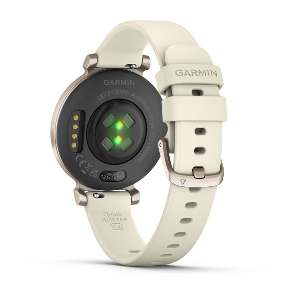 Montre Garmin Lily 2 35 mm Cream Gold & Bracelet Silicone Blanc Coco