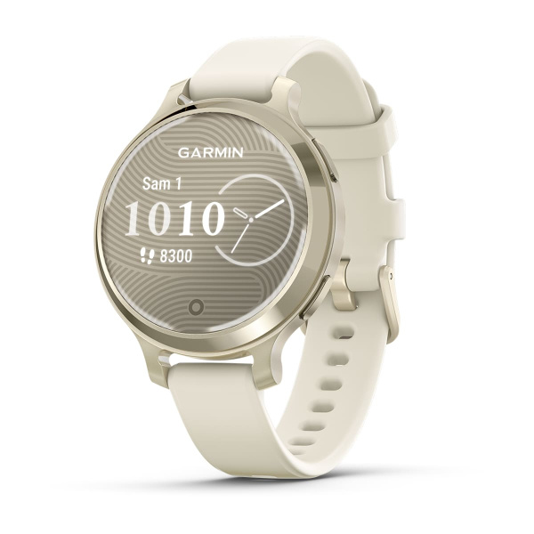 Montre Garmin Lily 2 Active 38 mm Lunar Gold & Bracelet Silicone Blanc