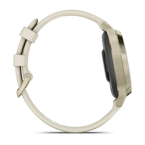 Montre Garmin Lily 2 Active 38 mm Lunar Gold & Bracelet Silicone Blanc