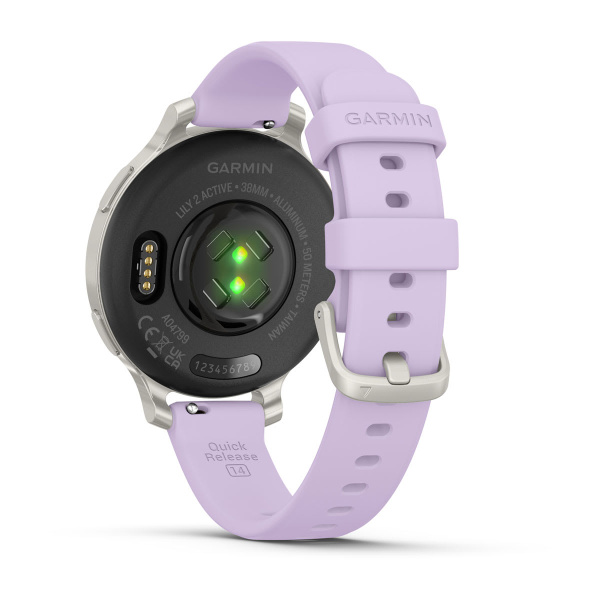 Montre Garmin Lily 2 Active 38 mm Silver & Bracelet Silicone Lilas