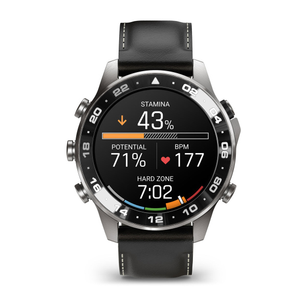 Montre Garmin MARQ Aviator (Gen 3) 47 mm Titane Bracelet Cuir