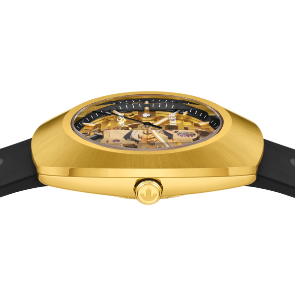 Montre Rado DiaStar Original Skeleton 38 mm Automatique Ton Or Jaune Bracelet Caoutchouc Noir
