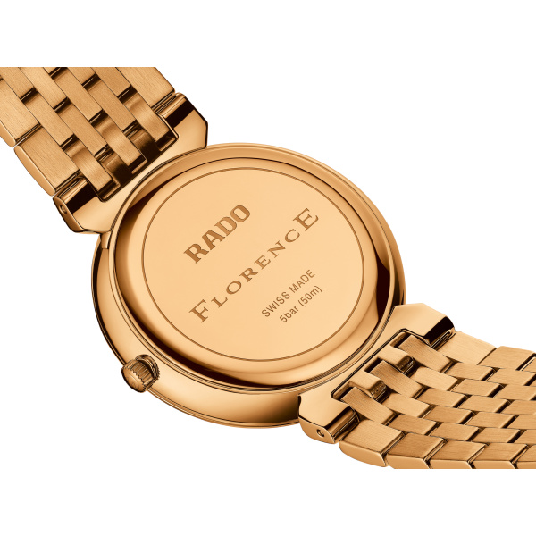 Montre Rado Florence Diamonds 38 mm Quartz Cadran Nacre Brune Ton Or Rose