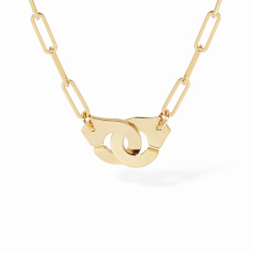Collier Dinh Van Menottes Grand Modèle Or Jaune Onyx