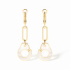Boucles d'Oreilles Pendantes Dinh Van Menottes Or Jaune Nacre