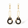 Boucles d'Oreilles Pendantes Dinh Van Menottes Or Jaune Onyx