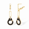 Boucles d'Oreilles Pendantes Dinh Van Menottes Or Jaune Onyx