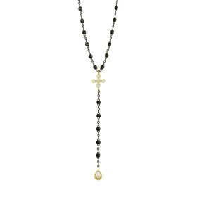 Chapelet gigi CLOZEAU Spark Diamants Or Noir et Jaune 45cm
