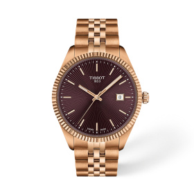 Montre Tissot Ballade 40 mm Quartz Cadran Bordeaux Ton Or Rose
