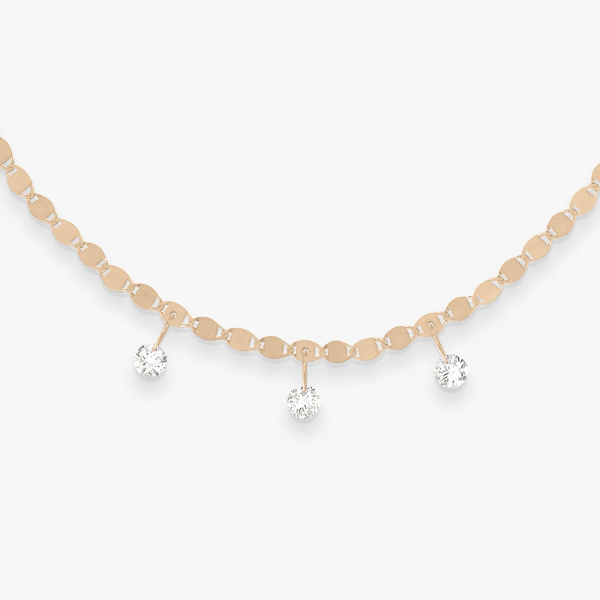 Collier Vanrycke Skin Tattoo S 42 cm or rose et 3 diamants