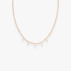 Collier Vanrycke Skin Tattoo S 42 cm or rose et 5 diamants