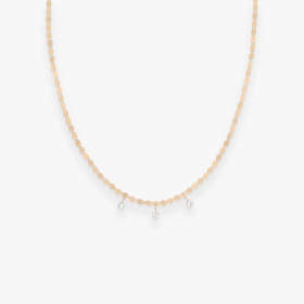 Collier Vanrycke Skin Tattoo M 42 cm or rose et 3 diamants